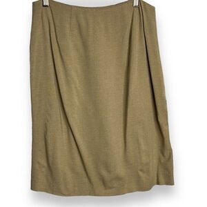 View Knee Length Straight Skirt Women's 10 Brown Lined Zipper Business Casual